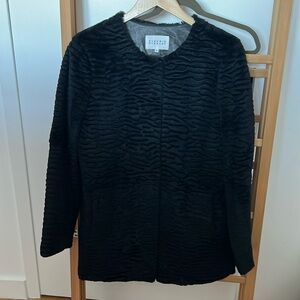 Claudie Pierlot black rabbit fur coat, French size 40